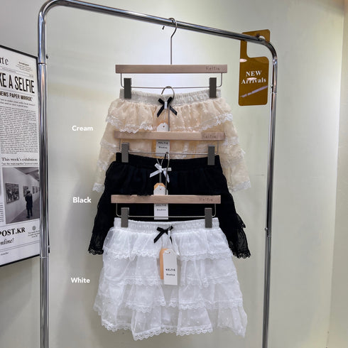 Ladies Lacey Layered Mini Skirts